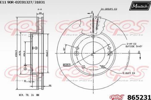 Maxtech 865231.0000 - Тормозной диск autospares.lv