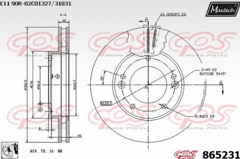 Maxtech 865231.0080 - Тормозной диск autospares.lv