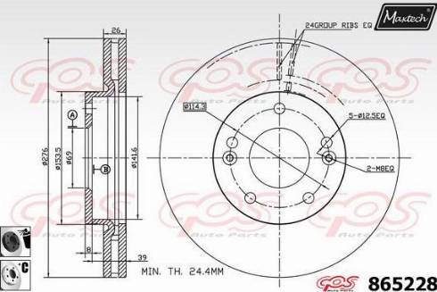 Maxtech 865228.6060 - Тормозной диск autospares.lv