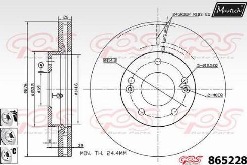 Maxtech 865228.6880 - Тормозной диск autospares.lv