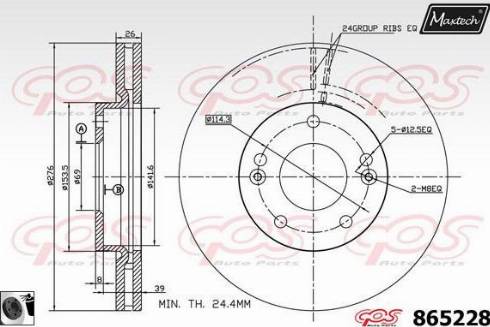 Maxtech 865228.0060 - Тормозной диск autospares.lv