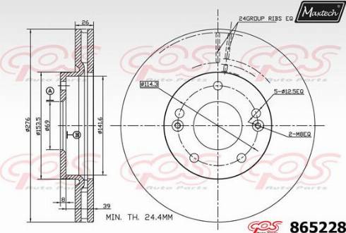 Maxtech 865228.0000 - Тормозной диск autospares.lv