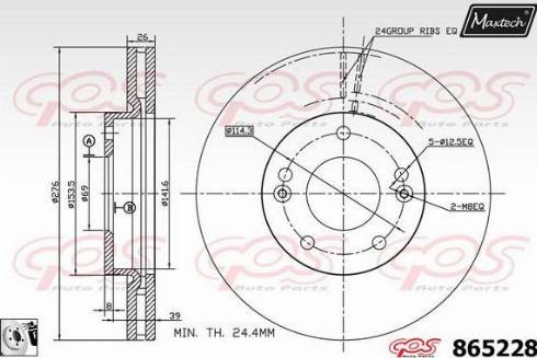 Maxtech 865228.0080 - Тормозной диск autospares.lv