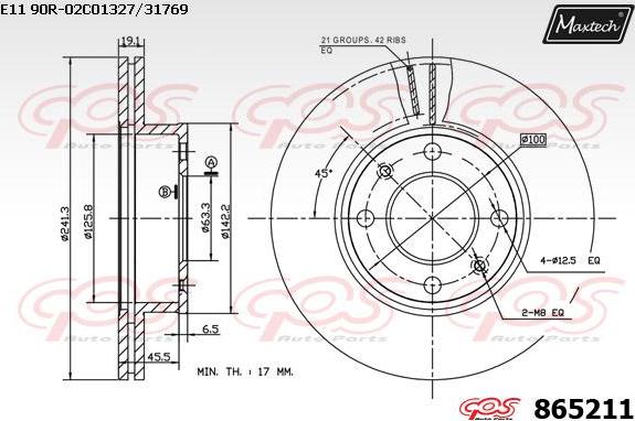 Maxtech 865228 - Тормозной диск autospares.lv