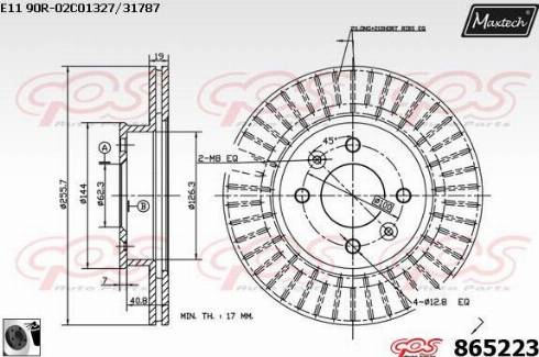 Maxtech 865223.0060 - Тормозной диск autospares.lv