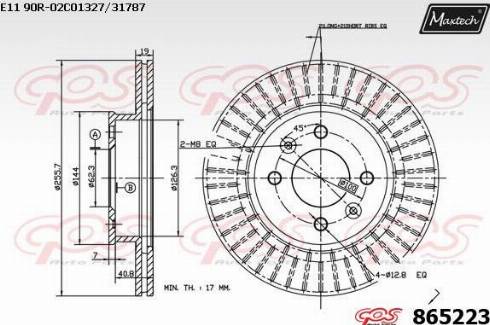 Maxtech 865223.0000 - Тормозной диск autospares.lv