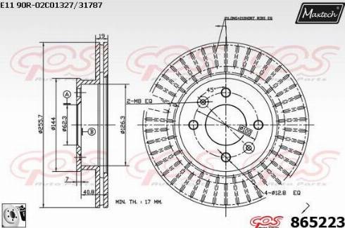 Maxtech 865223.0080 - Тормозной диск autospares.lv