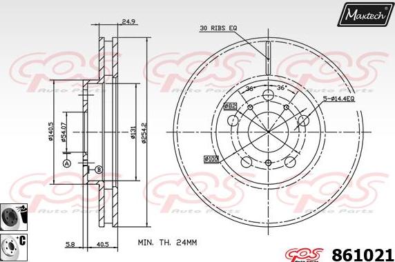 Maxtech 865223 - Тормозной диск autospares.lv