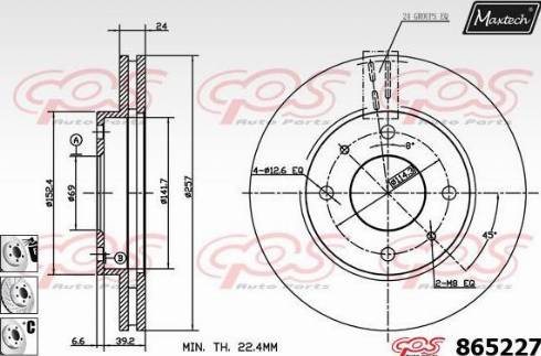 Maxtech 865227.6880 - Тормозной диск autospares.lv