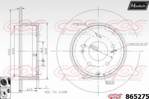 Maxtech 865275.6060 - Тормозной диск autospares.lv