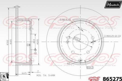 Maxtech 865275.0080 - Тормозной диск autospares.lv