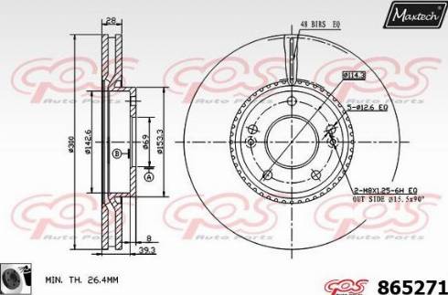 Maxtech 865271.0060 - Тормозной диск autospares.lv