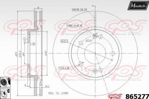 Maxtech 865277.6060 - Тормозной диск autospares.lv