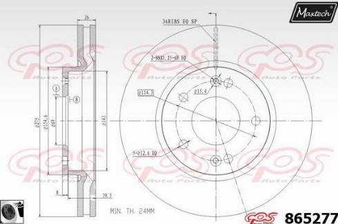 Maxtech 865277.0060 - Тормозной диск autospares.lv