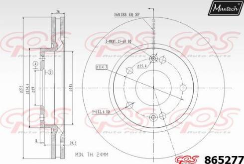 Maxtech 865277.0000 - Тормозной диск autospares.lv