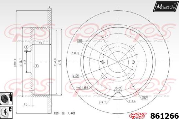 Maxtech 865277 - Тормозной диск autospares.lv