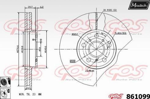 Maxtech 861099.6060 - Тормозной диск autospares.lv