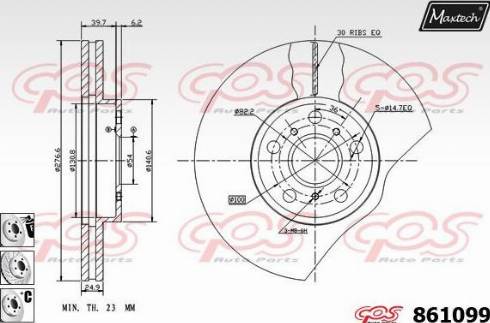 Maxtech 861099.6880 - Тормозной диск autospares.lv