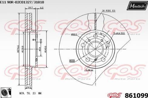 Maxtech 861099.0060 - Тормозной диск autospares.lv