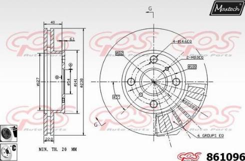 Maxtech 861096.6060 - Тормозной диск autospares.lv