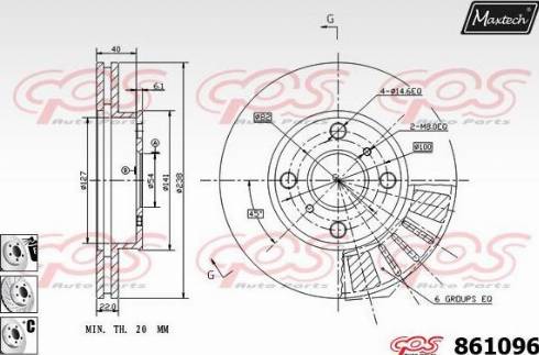 Maxtech 861096.6980 - Тормозной диск autospares.lv