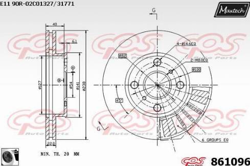 Maxtech 861096.0060 - Тормозной диск autospares.lv