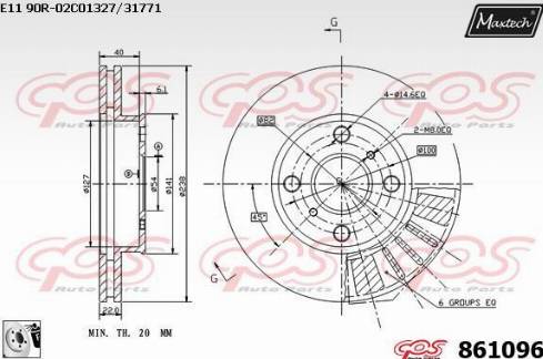 Maxtech 861096.0080 - Тормозной диск autospares.lv