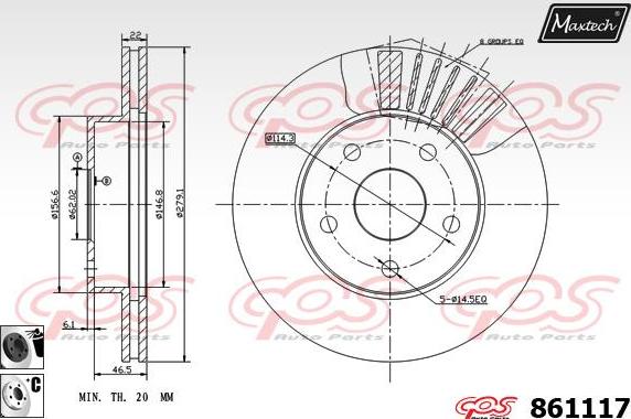 Maxtech 861090 - Тормозной диск autospares.lv