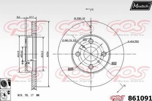 Maxtech 861091.6060 - Тормозной диск autospares.lv