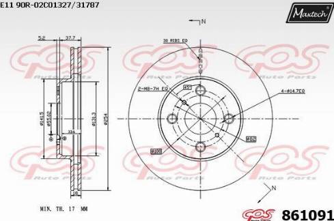 Maxtech 861091.0000 - Тормозной диск autospares.lv