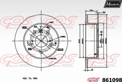 Maxtech 861098.0000 - Тормозной диск autospares.lv