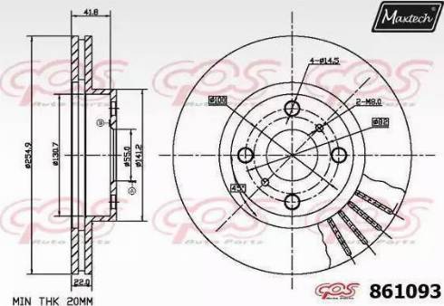 Maxtech 861093.6880 - Тормозной диск autospares.lv