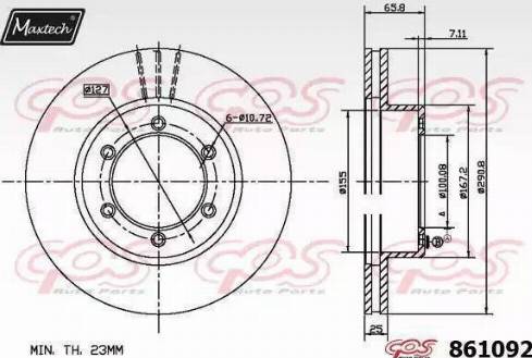 Maxtech 861092.6060 - Тормозной диск autospares.lv