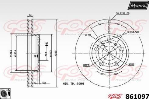 Maxtech 861097.0060 - Тормозной диск autospares.lv