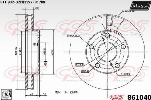 Maxtech 861040.0080 - Тормозной диск autospares.lv