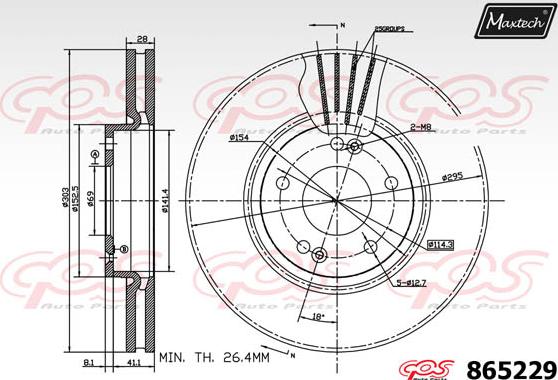 Maxtech 861064 - Тормозной диск autospares.lv