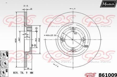 Maxtech 861009.6980 - Тормозной диск autospares.lv