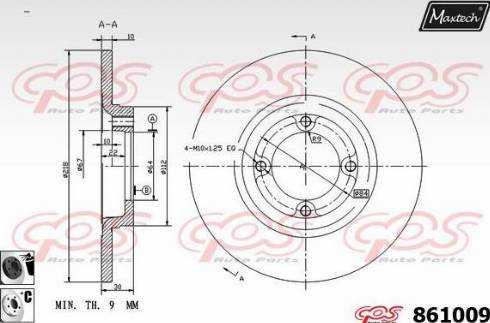 Maxtech 861009.6060 - Тормозной диск autospares.lv