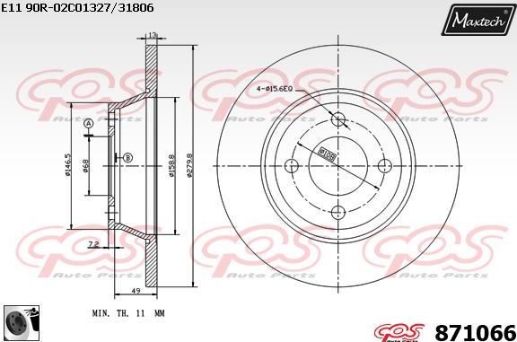 Maxtech 861009 - Тормозной диск autospares.lv