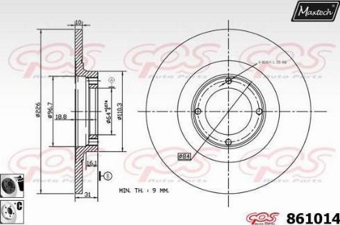 Maxtech 861014.6060 - Тормозной диск autospares.lv