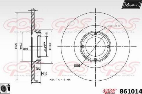 Maxtech 861014.0060 - Тормозной диск autospares.lv