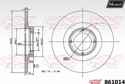 Maxtech 861014.0000 - Тормозной диск autospares.lv