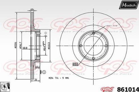 Maxtech 861014.0080 - Тормозной диск autospares.lv