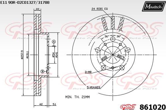 Maxtech 861014 - Тормозной диск autospares.lv