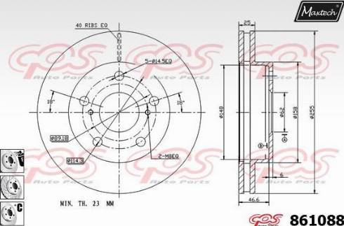 Maxtech 861088.6980 - Тормозной диск autospares.lv