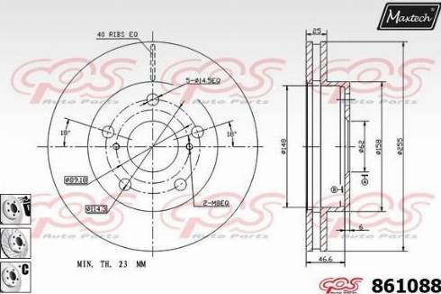 Maxtech 861088.6880 - Тормозной диск autospares.lv