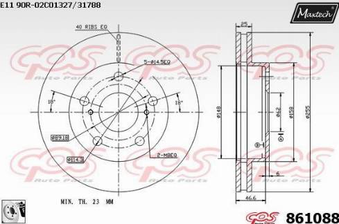 Maxtech 861088.0080 - Тормозной диск autospares.lv