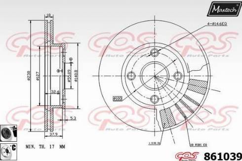 Maxtech 861039.6060 - Тормозной диск autospares.lv