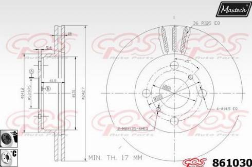 Maxtech 861030.6060 - Тормозной диск autospares.lv