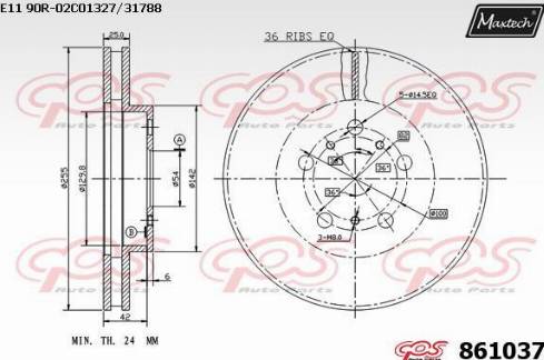 Maxtech 861037.0000 - Тормозной диск autospares.lv